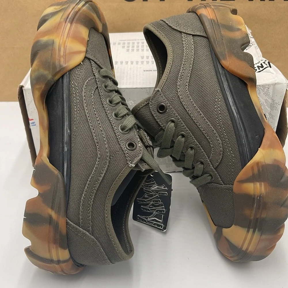 Vans WMNS Olive Green Sneakers Camouflage Old Skool Tapered Modular Grape Leaf - Picture 6 of 16